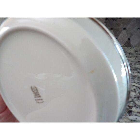 Lenox Solitaire Bowl Shallow Coupe Pasta Salad 7.5" Platinum Set of 2 FLAW READ - Picture 7 of 14